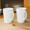 【 White Jade Glass Porcelain Tea Cup CB350】 Tempered glass heat-resistant water cup, pure white cup, breakfast cup Specification image